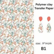 Flower Polymer Clay Watercolor Transfer Paper DIY Ink And Wash Marbling Printing Paper Soft Pottery Earrings Jewelry Making - B1-12 - View 18