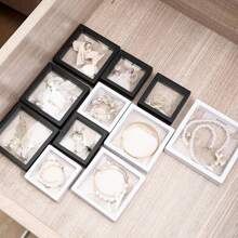 1pc Black Wedding Accessory Storage Box, PE Film Display Case For Necklace, Jewelry, Kids Accessories, Packaging Box