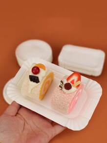 40pcs Premium Disposable Cake Plates, Square Cake Paper Plates, Disposable Birthday Cake Plates, Disposable Tableware, Disposable Event Cake And Dessert Tasting Utensils, Used For Parties, Gatherings, Weddings, And Food Tasting Events, Perfect For Cake Shops, Family Gatherings, Pastry Shops, And Cafes