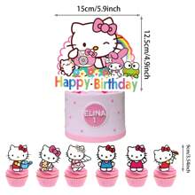 Sanrio 25pcs Sanrio Hello Kitty Cake Topper,Cupcake Toppers, Hello Kitty Birthday Decorations,Hello Kitty Theme Party Supplies, Hello Kitty Birthday Decorations,Hello Kitty Cake Decorations