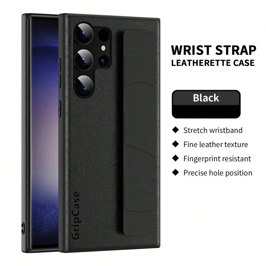 Luxury Wrist Strap Phone Case Compatible With Samsung S24Ultra S23Ultra Galaxy S24 S23 S22 S21 S20 S10 S9 S8 FOLD2 FOLD3 FOLD 4 FOLD 5 FOLD 6, Apple, Compatible With IPhone, 11Ultra Plus, Protective Cover Compatible With Samsung Galaxy, 12 13 13Pro 13ProMax 14 14Pro 14ProMax 15 15Pro 15ProMax Series - 腕帶-黑色 - 查看 1