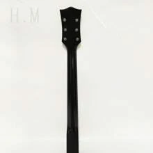Mástil de guitarra eléctrica con diapasón de arce negro brillante, 22 trastes, 6 cuerdas, diapasón de palisandro, accesorio de repuesto universal para guitarras tipo LP, actualización de instalación sencilla, marcadores de diapasón con incrustaciones de diamantes, kit de reparación DIY