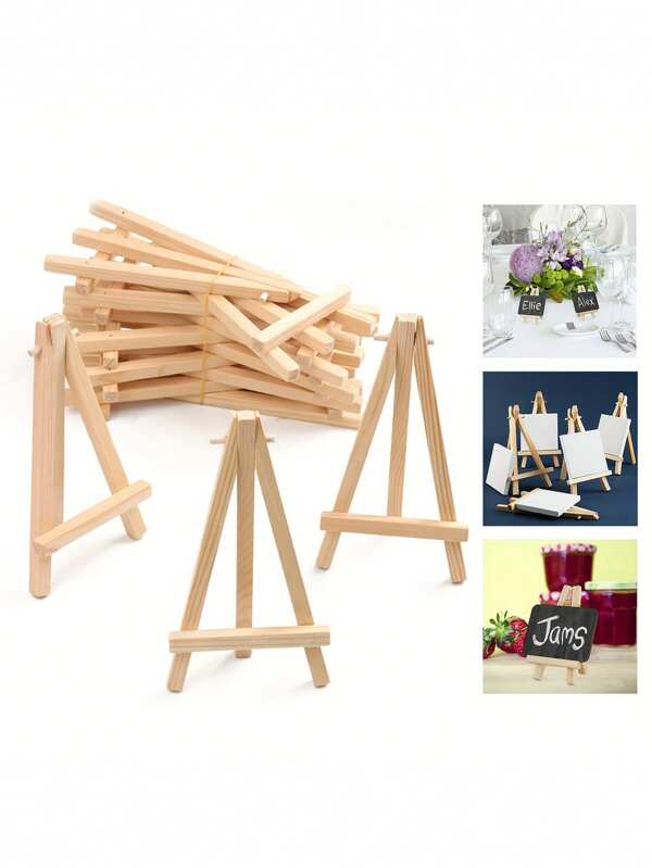 1 Stück Holz Staffelei, tragbare hölzerne Dreibein Staffeleien für Leinwände, kleine Kunst Staffelei für erwachsene Künstler zum Malen, zum Präsentieren von Fotos, hölzerne klappbare verstellbare Kunst Aufstellung mit dreieckigem Fuß, Holz Staffelei Holz Hochzeits Tisch Kartenständer Halter