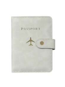 1pc Passport Holder Minimalist Travel Accessory - Convenient Storage Passport Multi-Card PU Passport Holder - Snap Closure Faux Leather Lining Airplane Pattern Holiday Supplies Travel Items Passport Wallet Travel Accessories Business Casual Woman And Man Travel Essentials Travel Must Haves For Travel And Back To School For Gift Giving Family Friends Lovers Mother's Day Gift
