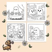 （升级豪华版，加厚纸张，22页，20*20厘米）恐怖可爱怪物涂色书，水彩纸，独特封面，舒适空间涂色，适合成人放松身心 | 情人节、圣诞节、万圣节、新年、生日和各种派对的完美礼物，适合送给朋友、家人和同事，也适合返校季。