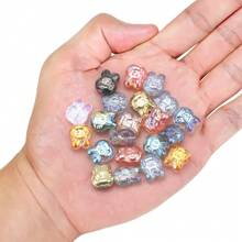 30 peças de contas de vidro de coelho de desenho animado de 10*12 mm, contas galvanizadas com tema de animais para fazer joias faça você mesmo, chaveiro, decoração de celular, colar, pulseira, pingente