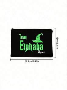 [定制名称] 黑色旅行袋，带粉色闪光装饰 - 女士轻便化妆包，灵感来自《邪恶女巫》和《绿野仙踪》的拉链式洗漱包，送给女儿的理想礼物，化妆旅行包 - 彩色 - 查看 6