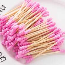 100pcs Cute Pink High Quality Double-Headed Cleaning Swabs, Suitable For Effectively Cleaning Ears And Nose, As Well As Makeup - Multicolor - View 4