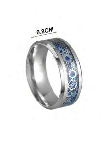 1pc Men's Fashionable Vintage Stainless Steel Gear Ring - Multicolor - View 3