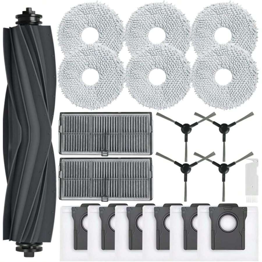L10s Pro Ultra Heat/ D20 Ultra/ RLD31SE/ L10s Ultra Gen 2/ L10s Pro Ultra/ X30/ X30 Ultra/ Mova E30 Ultra/ Mova P10 Ultra/ X40 Ultra/ L40 Ultra/ X50 Ultra Complete/ S10 Pro Ultra/ S30 Pro Ultra 吸塵器替換配件,包含主刷、HEPA 濾網、拖布、側刷和吸塵集塵袋 - 彩色 - 查看 1