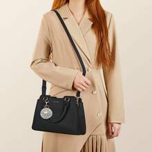 Handbag Women Medium-Sized Bag Leather Handle Bag Women's Handle Bags Tote Bag Handbags Bags Shoulder Bags Shoulder Bag Shoulder Bag Women's Handbags - 黑色 - 查看 7