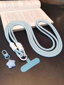 1 pieza Cordón para teléfono con forma de estrella, cordón trenzado de doble hebra, resistente, anti-rotura, anti-pérdida y anti-robo, incluye almohadilla
