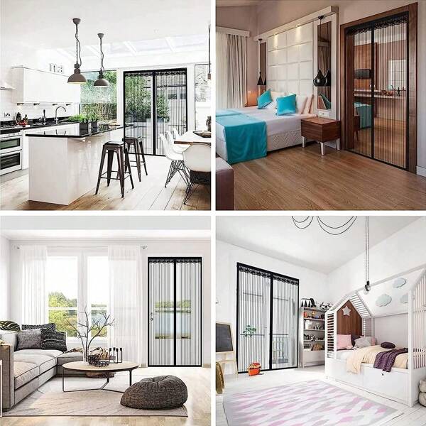 Mosquitera magnética para puerta (100 x 210 cm), color negro. Mosquitera magnética para puertas y patios (100 x 210 cm), color negro. Mantén a raya a los insectos con nuestras mosquiteras para puertas y patios. Cortina magnética, ideal para proteger contra insectos. Mosquitera para puertas de balcones, sótanos, salones y patios. Sin necesidad de taladrar. Color negro.