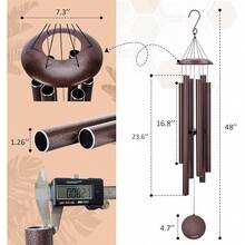 Outside - 38'' Deep Tone Wind Chimes, Outdoor Memorial Sympathy Gift, Garden Patio Yard Home Decor Black - 48" Bronze - View 2