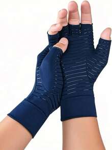 One Pair Of Unisex Lightweight Compression Five-Finger Gloves, Suitable For Cycling, Driving, Exercising, Training, Fitness, And Outdoor Activities.Black Gloves - Multicolor - View 15