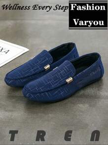 Men's Loafers, Summer New Anti-Slip Wear-Resistant Flat Comfortable Slip-On Shoes, Outdoor Casual Driving Shoes, Large Size Breathable Moccasins, Fashion Luxury Odor-Proof Canvas Upper Sneakers, Colorblock Espadrilles All Season Slouchy Shoes