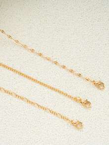 17KM 3pcs Simple Chain Body Jewelry Set For Women, Waist Chain Body Chain Necklace, Suitable For Summer Vacation, Date, Gift, Casual, Party - Gold - View 6