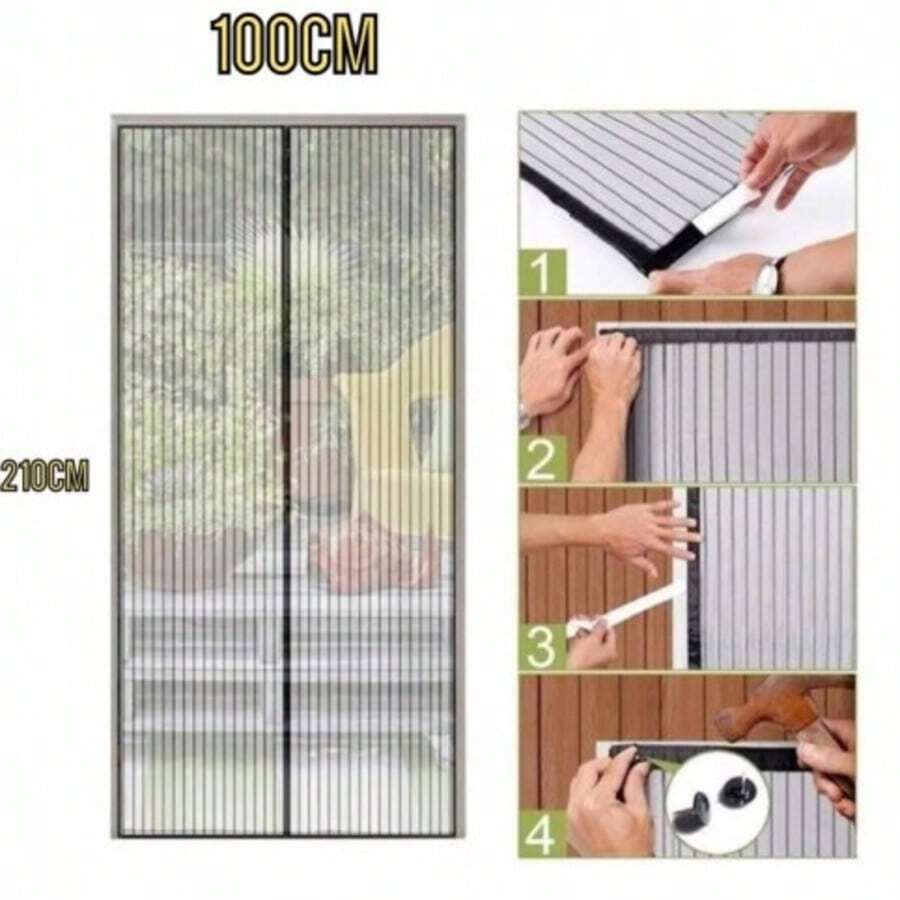 MAGNETIC MOSQUITO NET DOOR 100 X 210 Cm Black, Magnetic Door Screen 100 X 210cm Black - Keep Bugs Out With Our Fly Screens For Doors And Patio Doors, Magnetic Curtain, Ideal Insect Protection Curtain, Mosquito Net Door, For Balcony Door, Cellar Door, Living Room, Patio Door, No Drilling, Black