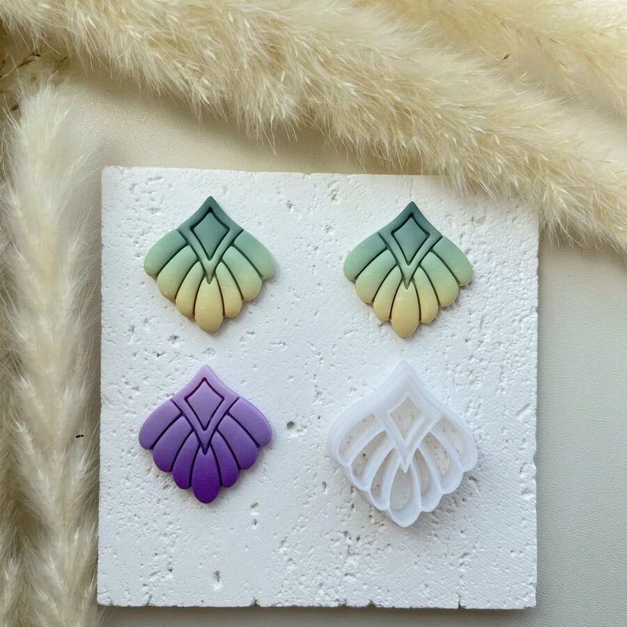 Boho-Chic Leaf Design Polymer Clay Cutter - DIY Jewelry Making Kit With Hollow Detail, Plant/Floral Theme - LM-296 - View 1