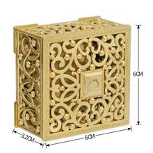 12 cajas cuadradas huecas doradas de caramelos, cajas de almacenamiento, cajas para caramelos de boda con recuerdos, adecuadas para bodas, San Valentín, reuniones festivas, artículos para fiestas