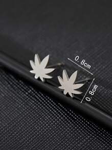 2 pary minimalistycznych modnych kolczyków dla par z liści klonu ze stali nierdzewnej, odpowiednie do codziennego noszenia, idealny prezent na walentynki, urodziny, rocznicę dla par