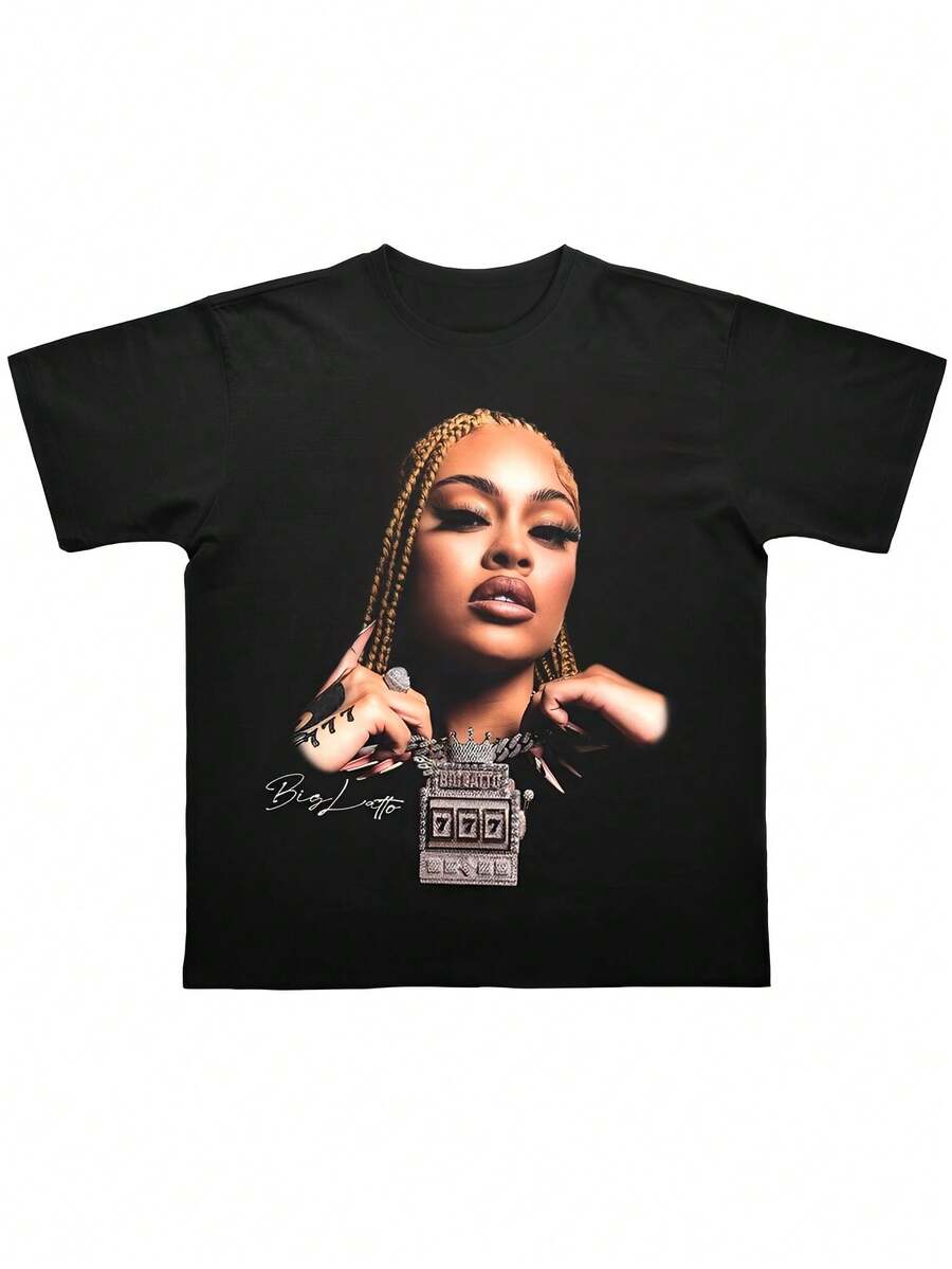 Camiseta holgada de manga corta y cuello redondo para mujeres de talla grande