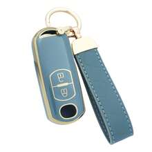 2-Button Car Key Shell Keychain Cover Compatible With CX-3, CX-5, CX-7, CX-9, Speed, Miata, MX5 2-Button Remote Key Accessories Premium High-End Key Pouch Unisex - KY21 - View 3