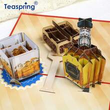 TEASPRING 3D Whisky And Pop-Up Card - Unique Father's Day Gift For Dad, Uncle, Adults And Friends - Handcrafted Paper Design With Detailed Whiskey Glass And Illustrations (1 Piece), Greeting | Celebration Design | Elegant Craftsmanship,Back To School,School Supplies