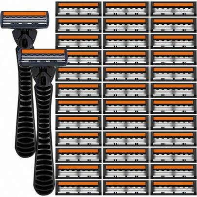 Maquinillas de afeitar, maquinillas de afeitar manuales, maquinillas de afeitar de 3 capas, cuchillas de repuesto, herramientas para el cuidado del cabello, maquinillas de afeitar tradicionales para un afeitado suave durante los viajes