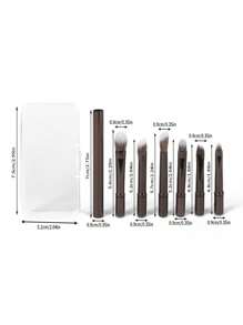 6pcs Mini Travel Makeup Brush Set With Transparent Box, Include Contour Brush, Concealer Brush, Eyeshadow Brush, Eyebrow Brush, Versatile And Soft Bristles To Meet Daily Makeup Needs, Convenient For Travel