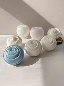 1pc, Rotating Ball Aromatherapy Candle Ornament Mold, Geometric Handmade Soap Decoration Mold - White - View 6