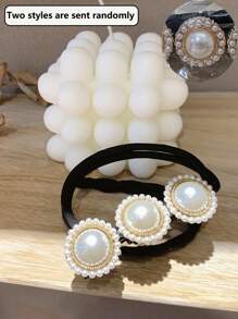 2/1pc Elegant Pearl Hair Curler, Pearl Decorated Hair Tie - Chic Bracelets And, Suitable For Teenagers And Adults, Fashionable Faux Pearl, Suitable For Women And Girls, Create Fluffy Buns, The Number Of Pearls Is Not Fixed (1 Piece Minimum) Hair Ties Ponytail Holders Hair Elastics Hair Rubber Bands Scrunchies Hair Rope Elastic Hair Tie, Hair Bobbles ,Head Piece