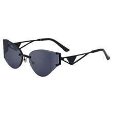 1pc New Stylish Cat Eye Frameless For Women, Casual Retro Party Cute Sexy Street Elegant High-End Glasses, Suitable For Daily Wear, Outdoor Activities