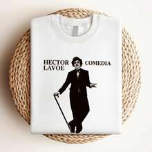 180g Pure Cotton Retro Comedia Comedy Hector Lavoe Willie Colon El Cantante Ruben Blades T-Shirt Soft Designer Clothes Versatile Top For Everyday Wear For Women Slightly Casual Streetwear Summer Print Round Neck Short Sleeve Stylish Comfortable Unisex Homme Breathable Fashion Stretched Graphic - White - View 3
