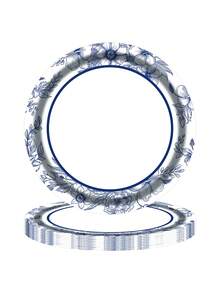 Juego de 100 piezas de vajilla desechable de porcelana azul y blanca, incluye platos, servilletas y vasos de papel para picnic primaveral, boda, fiesta, para 25 personas