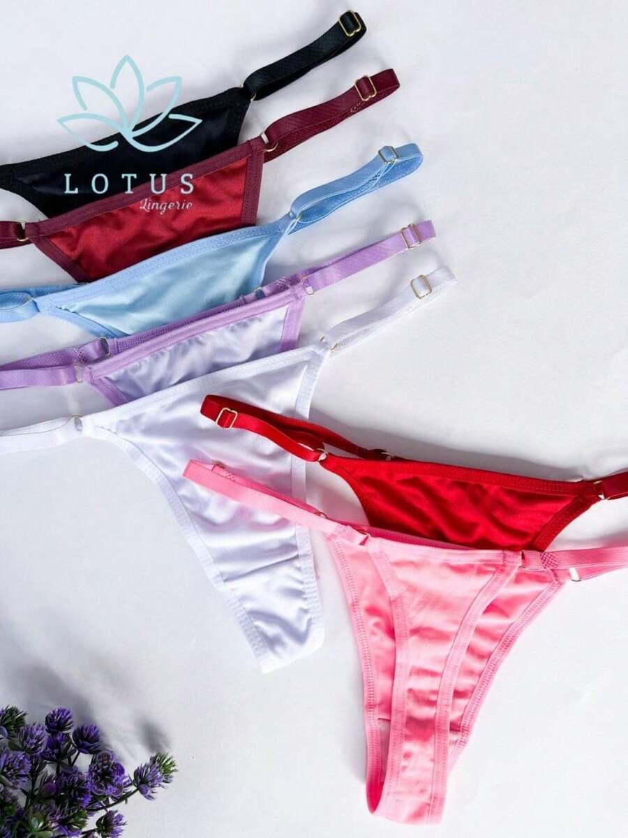 Kit 5 Plain Thong Panties With Side Waist Adjustment Asa Delta Lingerie Premium Intimate Fashion On Sexy Promotion - Nhiều màu - Xem 1