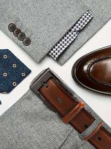 1/2pcs Genuine Leather Men's Belts | Stylish , 1 2/3" Width, Smart Design With Tight Stitching | Perfect For Casual Or Formal Occasions, Black & Brown