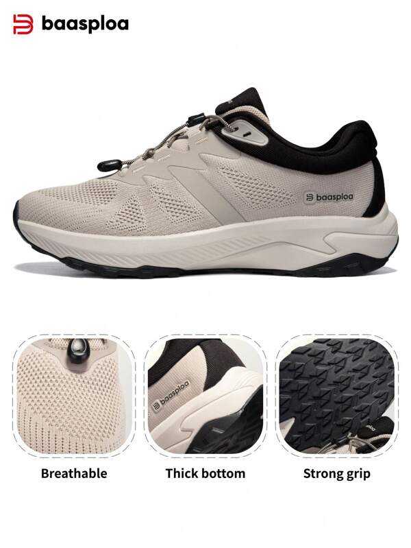 baasploa 1pc Men's Outdoor Shoes Mesh Surface Outdoor Walking Shoes Brand Comfortable Wear-Resistant Men's New Sports Walking Shoes