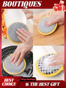 21pcs Double-Sided Dish Sponges With Steel Wire Scrubber, Long-Lasting And Reusable Kitchen Cleaning Sponges For Dishes, Tabletops, Stove Surfaces, Etc.