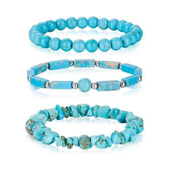 1 Set 8mm Green Jade Pearl Bead Bracelet, 3pcs/Set Elastic Jade Jewelry Accessories