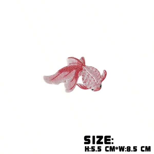 Goldfish & Lotus Flower Embroidery Patch, Delicate & Fresh Design, Sew-On Clothing Applique, Iron-On Patch For DIY Decorating Clothes, Bags, Scarves, Hats, T-Shirts, Jackets, Chinese Traditional Costumes
