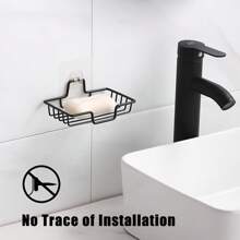 1/2 Pcs Bathroom Punch-Free Soap Rack, Bathroom Sink Storage Rack, Wall-Mounted Household Soap Net, Drain-Free Drilling Soap Box, Bathroom Drain Storage Rack, Wall-Mounted Soap Rack, Bathroom, Kitchen Storage