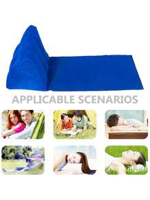 1 Stück Premium PVC Velours Dreieck Strandmatte, aufblasbare Stütze, faltbare Schlafunterlage, geeignet für Outdoor-Aktivitäten, feuchtigkeitsabweisend & tragbares Design