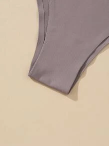 VKME 4 Pezzi / Set Brasiliana a vita bassa da donna, Biancheria intima da donna senza cuciture e sexy