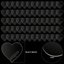 [Múltiples especificaciones disponibles] Inserción de decoración de bebida de acrílico transparente para boda, fiesta de cumpleaños, DIY, etiqueta creativa para taza (redonda/con forma de corazón) 10/20/30 piezas Decoración reutilizable para el borde de la taza