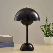 NetHong LED Table Lamp Rechargeable Mushroom Light Touch Control 3 Color Dimmable Modern Home Room Bedroom Accessories Desk Table Decor  Led Lights Lamp - Black - View 3