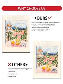 1/3 件，可选框架，高品质印刷画，现代风格，插图，建筑，风景，橙子，字母，水彩画，墙壁艺术海报，家居装饰，适用于客厅、沙发、床、走廊、卧室、浴室、办公室，完美的艺术礼物，PVC 硬管包装，带框架的墙壁艺术