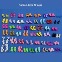 50 Pairs Random Fashion Doll Shoes Including Heels, Flats, Boots, Etc. Suitable For 11.5 Inch/30 Cm Female Dolls