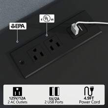 Black 6 Drawer Dresser With LED Light, Power Outlet & Storage Shelves – Modern Floating Chest For Bedroom & Living Room, Double Wide Cabinet Organizer - 查看 7