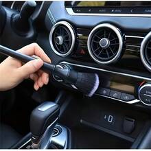 1pc Car Interior Detail Brush, Soft Bristle Cleaning Brush, Dust Removal Brush, Car Interior Cleaning Tool, Car Detail Brush, Car Dashboard Dust Removal Brush, No Battery, No Charging - Black - View 3